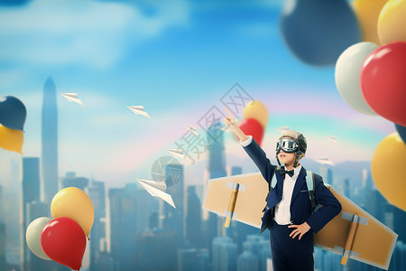 放飞气球素材创意追梦设计图片
