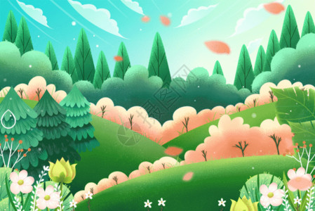 地球上植物绿色小清新保护森林保护地球世界环境日插画GIF高清图片