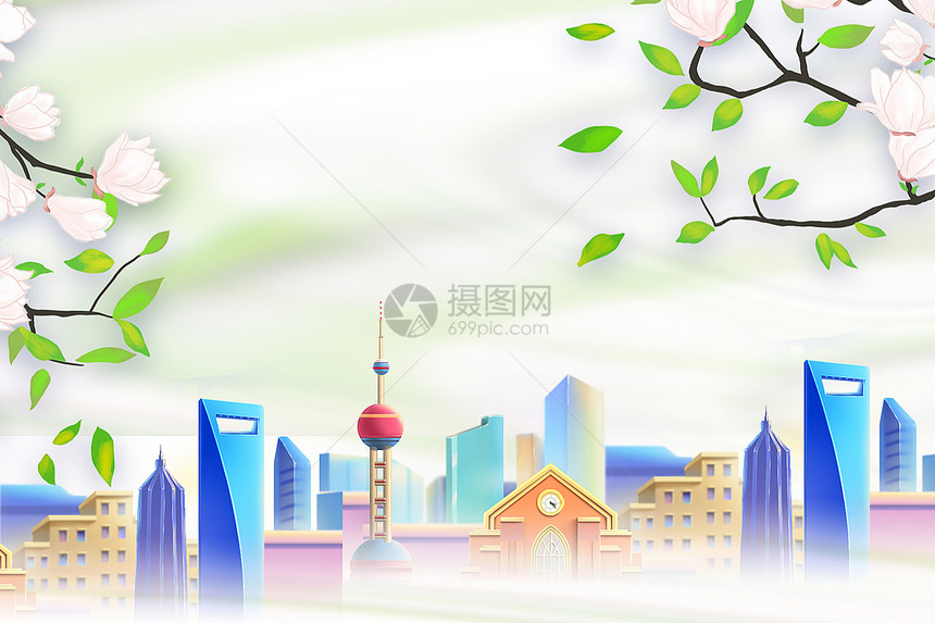 清新上海背景图片