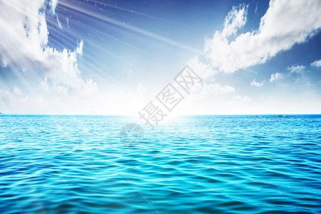 夏天元素边框海面背景设计图片