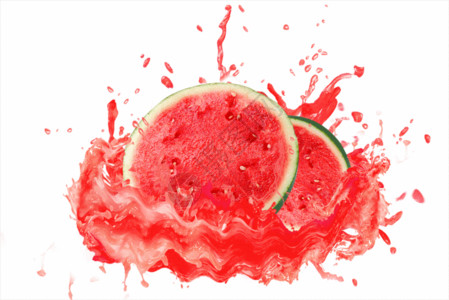 飞溅果汁和草莓西瓜喷溅gif动图高清图片