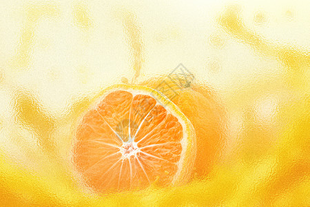 玻璃被玻璃风橙子背景设计图片