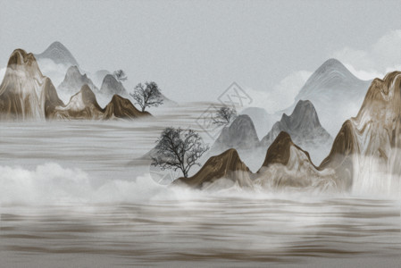 地下岩层国风水墨新中式背景GIF高清图片