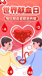 男健康献血日让生命延续竖屏插画插画