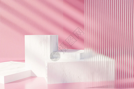 blender粉色清新几何展台背景图片