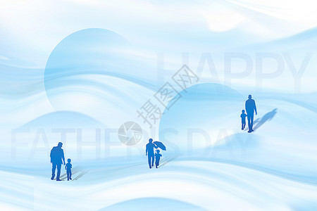 小朋友滑雪蓝色清新父亲节背景设计图片
