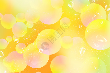 透明球体橙黄抽象水泡背景设计图片