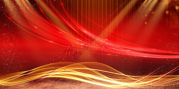 艺伎和舞伎大气红金光效背景设计图片