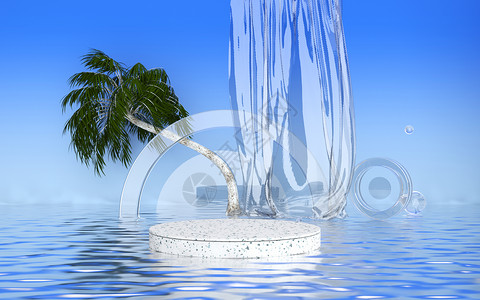 pvc排水管清新夏日水面PVC展台设计图片