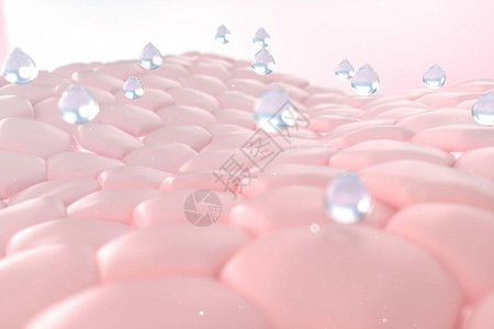 玻尿酸补水c4d医美细胞补水概念场景设计图片