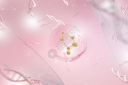 小分子玻尿酸C4D皮肤基因养护概念设计图片