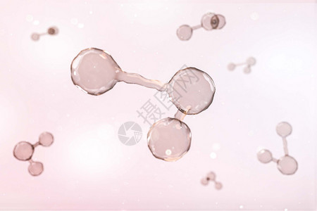 氨基酸洁面乳3D补水分子设计图片