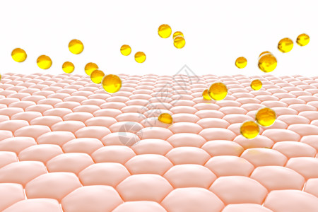 小分子玻尿酸3D皮肤护肤微观场景设计图片