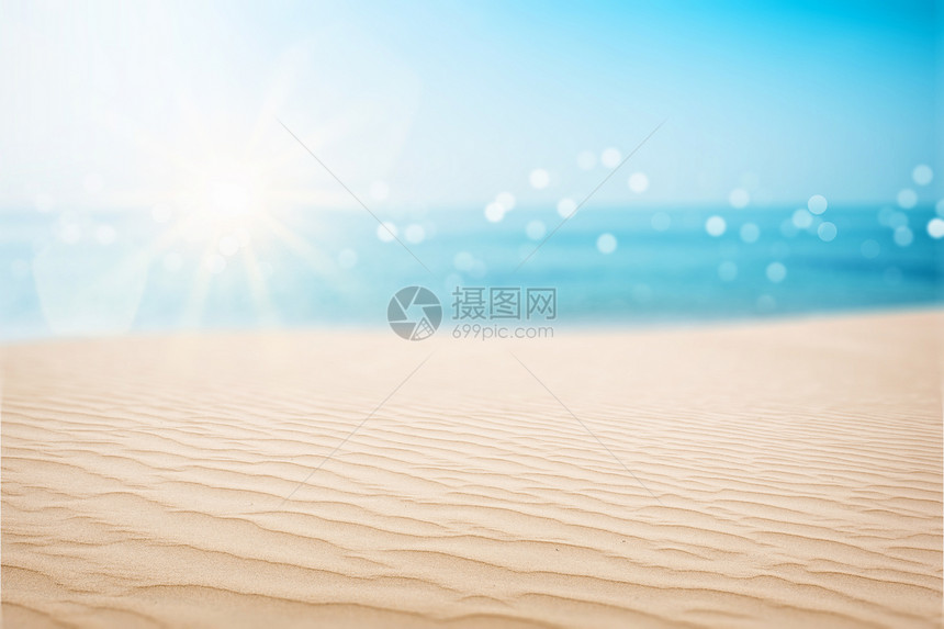 大气光斑唯美海滩背景图片