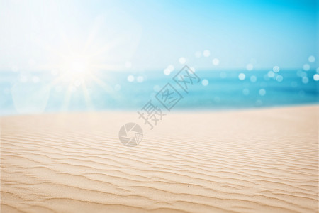 大气光斑唯美海滩背景图片