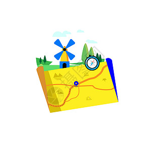 小地图露营插图6连UI缺省图地图判定方向插画