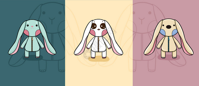 兔年兔子形象设计卡通风格图片