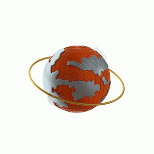 连接元素创意C4D金融大数据可视化地球3D立体模型GIF图高清图片