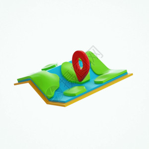 伞矢量创意C4D卡通风格露营图标地图3D立体模型GIF图高清图片