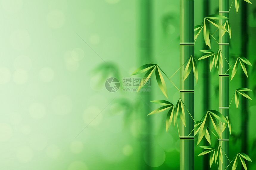 唯美大气绿色竹纹背景图片