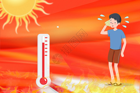 中暑小常识高温天气背景设计图片