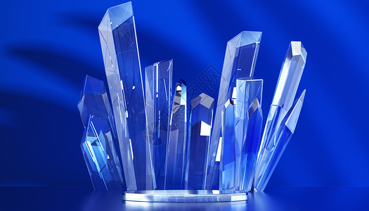 C4D梦幻水晶质感展台背景背景图片