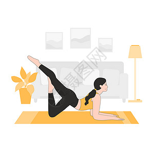 居家健身瑜伽锻炼背景图片