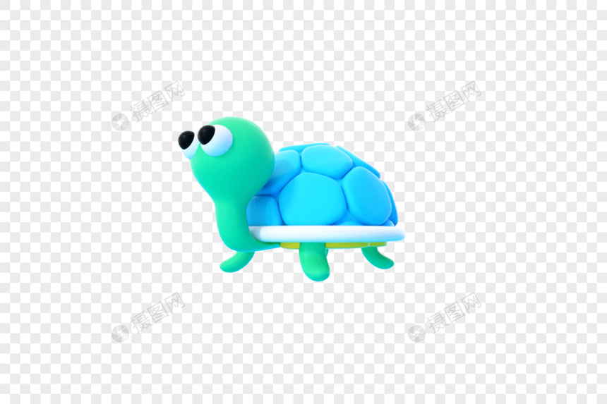 创意C4D可爱海洋生物乌龟3D立体模型图片