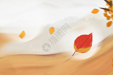 飞舞的落叶弥散秋天背景设计图片