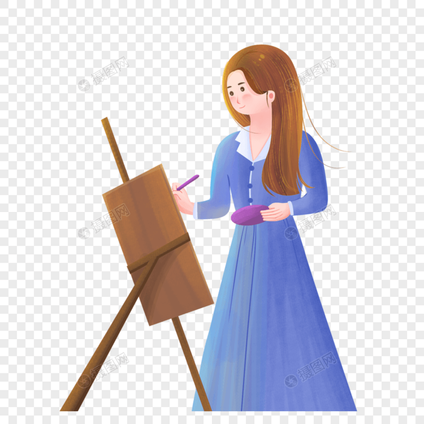 绘画的女孩图片