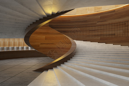 青岛大剧院简约室内螺旋楼梯设计图片