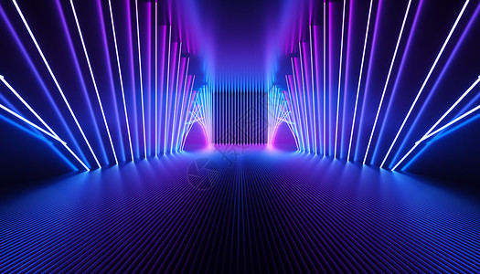捷雷博夫利亚C4D霓虹科技空间设计图片