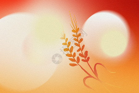 秋天植物圆框弥散麦穗背景设计图片