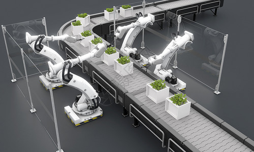 机械化农业3D自动化农业场景设计图片