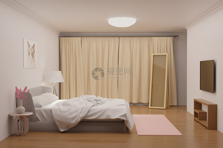 3D现代卧室图片