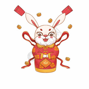 兔年吉祥兔子可爱卡通兔年拜年小兔GIF高清图片
