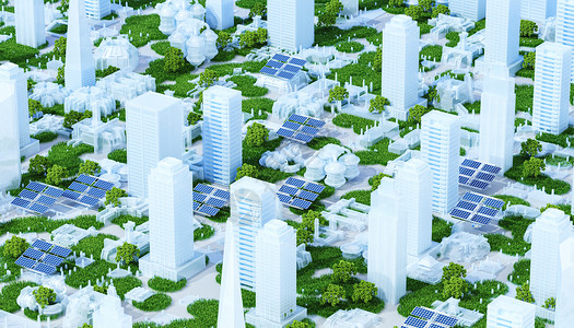 转筒C4D未来新能源科技城市设计图片