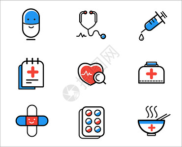蓝色医疗图标icon背景图片