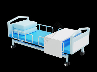 医用器械3D医疗机器器病人住院医用床插画