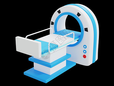免抠医疗床3D医疗机器器诊断疾病核磁共振检测仪插画