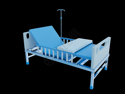 免抠医疗床医疗机器蓝白多功能病床医疗器械3D元素插画