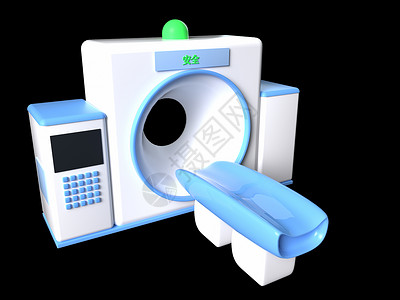 手拿CT的医生C4D蓝白医疗机器3D立体元素插画