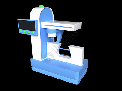 诊断仪器C4D蓝白自动抽血医疗机器3D立体元素插画