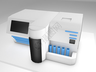 白C4DC4D蓝白色医疗机器3D立体元素插画