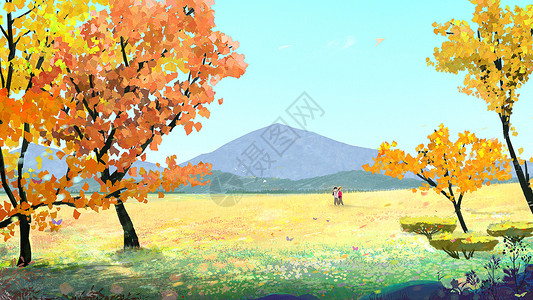 深秋的季节背景图片