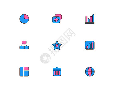 语言icon商务系统简洁双色小图标插画