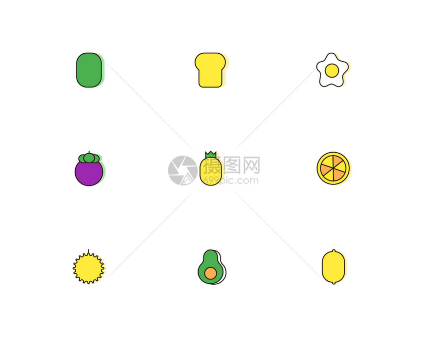 水果零食简洁图标图片