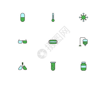 护目镜图标防疫系列简洁图标插画