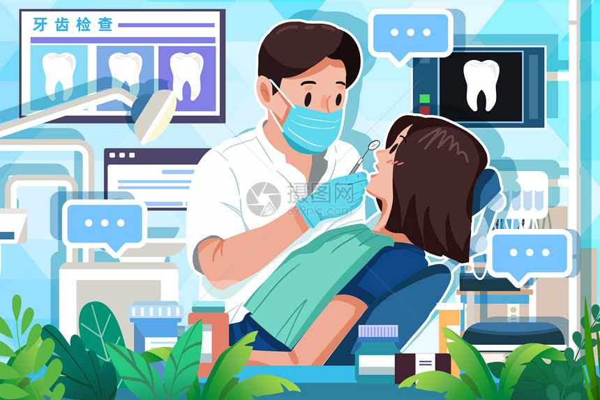 全国爱牙日牙医为患者治疗牙齿健康图片