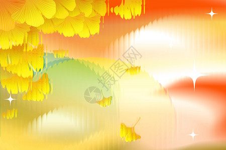 玻璃风银杏叶背景图片